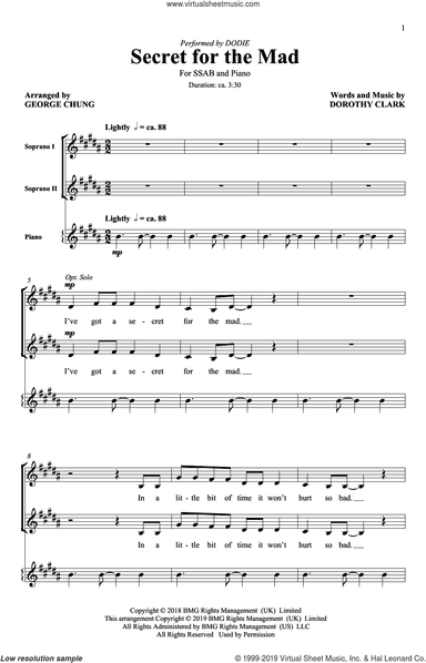 Secret For The Mad (arr. George Chung)