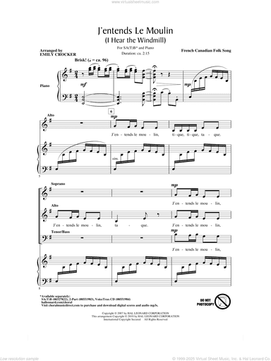 J'entends Le Moulin (I Hear the Windmill) (arr. Emily Crocker)