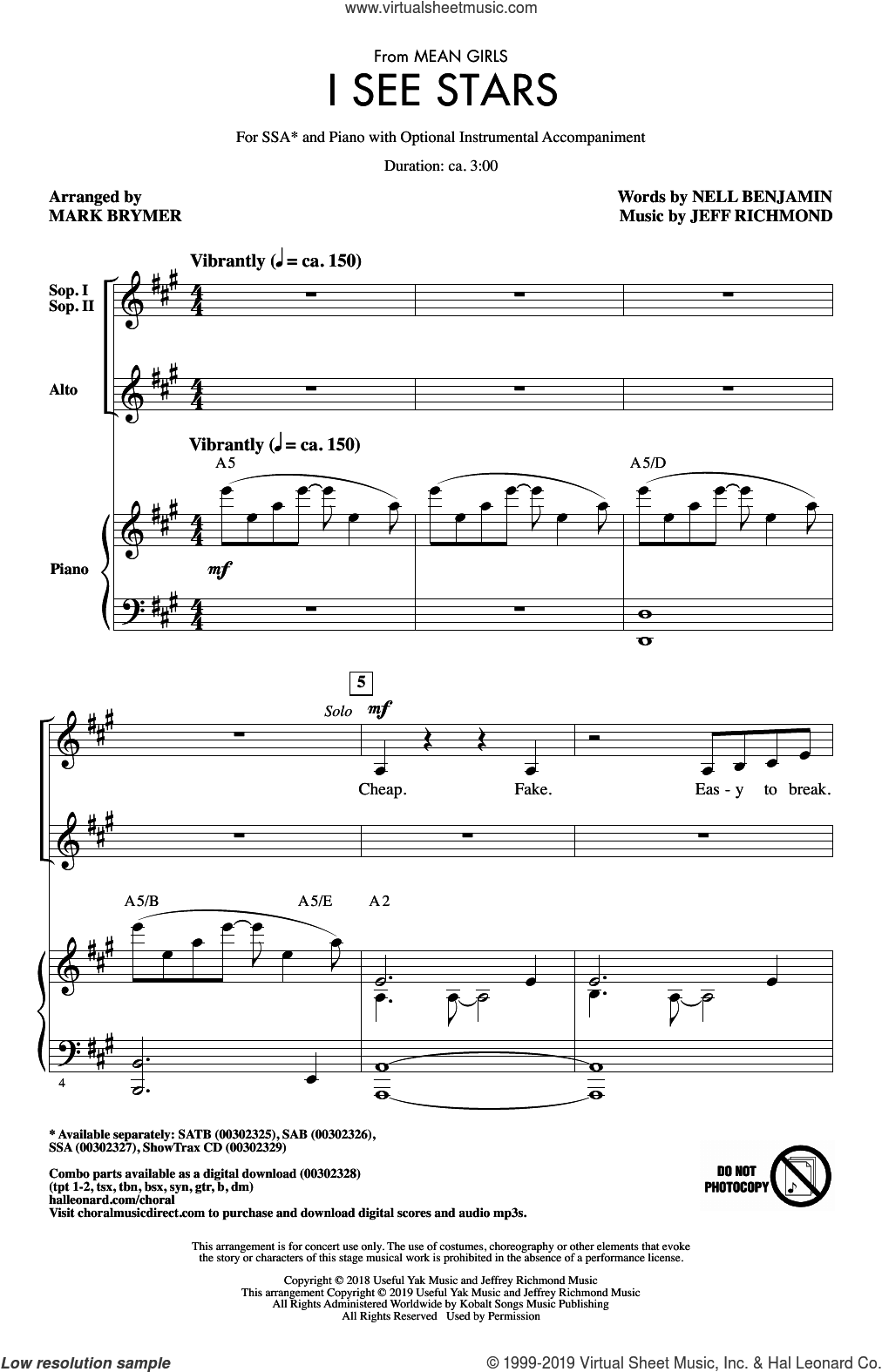 I See Stars (from Mean Girls: The Broadway Musical) (arr. Mark Brymer)