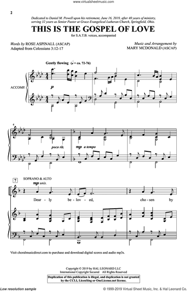 This Is The Gospel Of Love (arr. Mary McDonald)