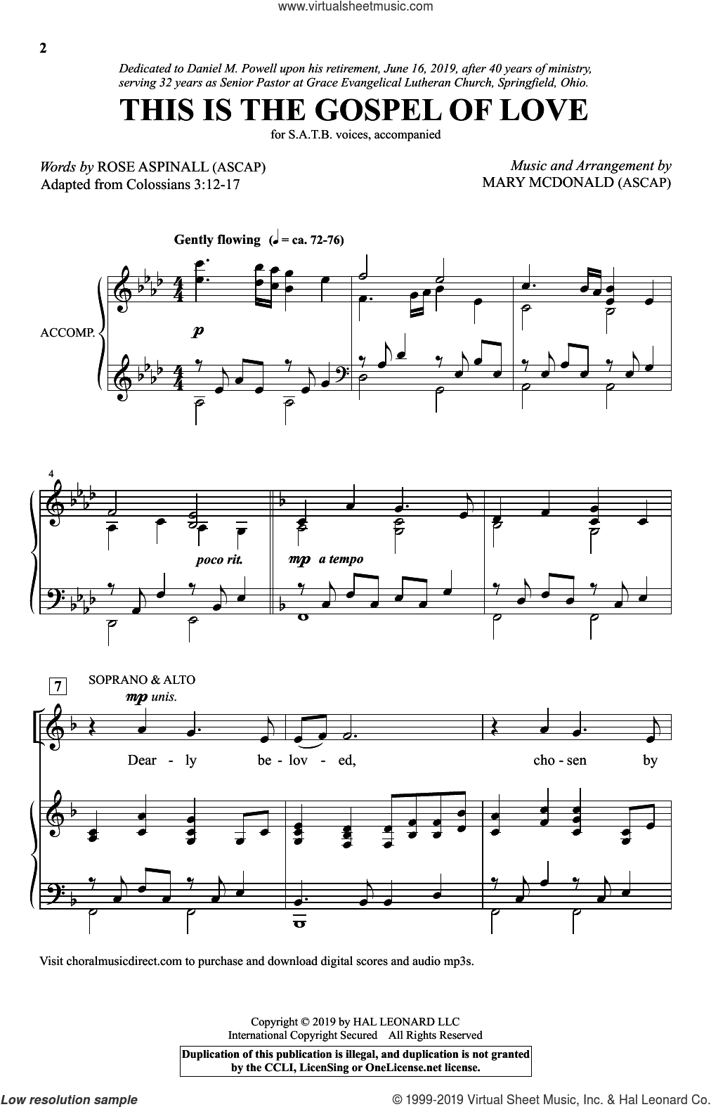 This Is The Gospel Of Love (arr. Mary McDonald)