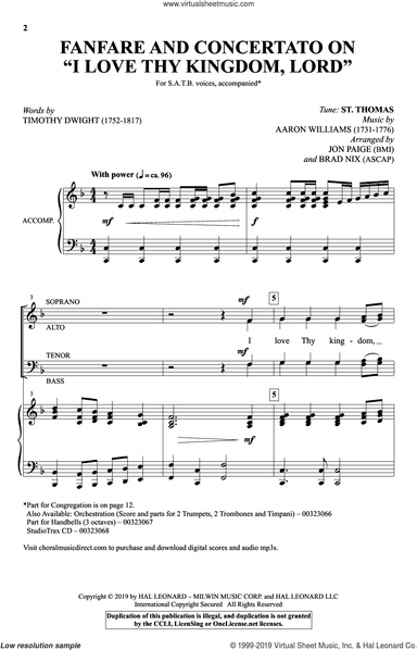 Fanfare And Concertato On "I Love Thy Kingdom, Lord" (arr. Jon Paige and Brad Nix)