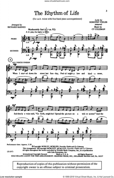 The Rhythm Of Life (from Sweet Charity) (arr. Richard Barnes)