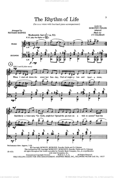 The Rhythm Of Life (from Sweet Charity) (arr. Richard Barnes)