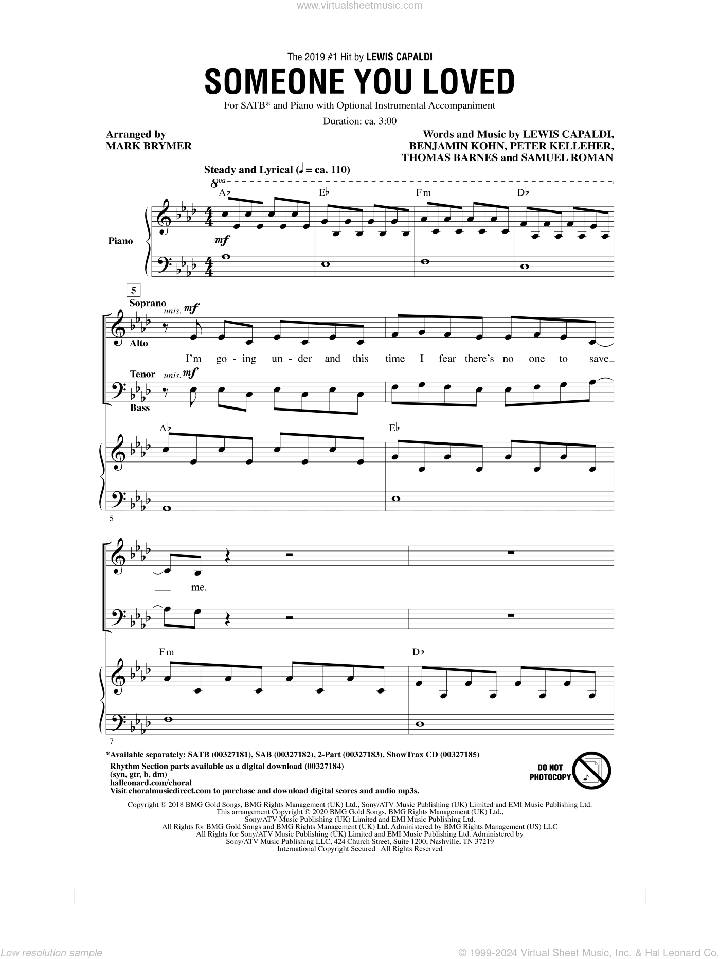 Someone You Loved (arr. Mark Brymer)