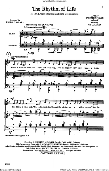 The Rhythm Of Life (from Sweet Charity) (arr. Richard Barnes)