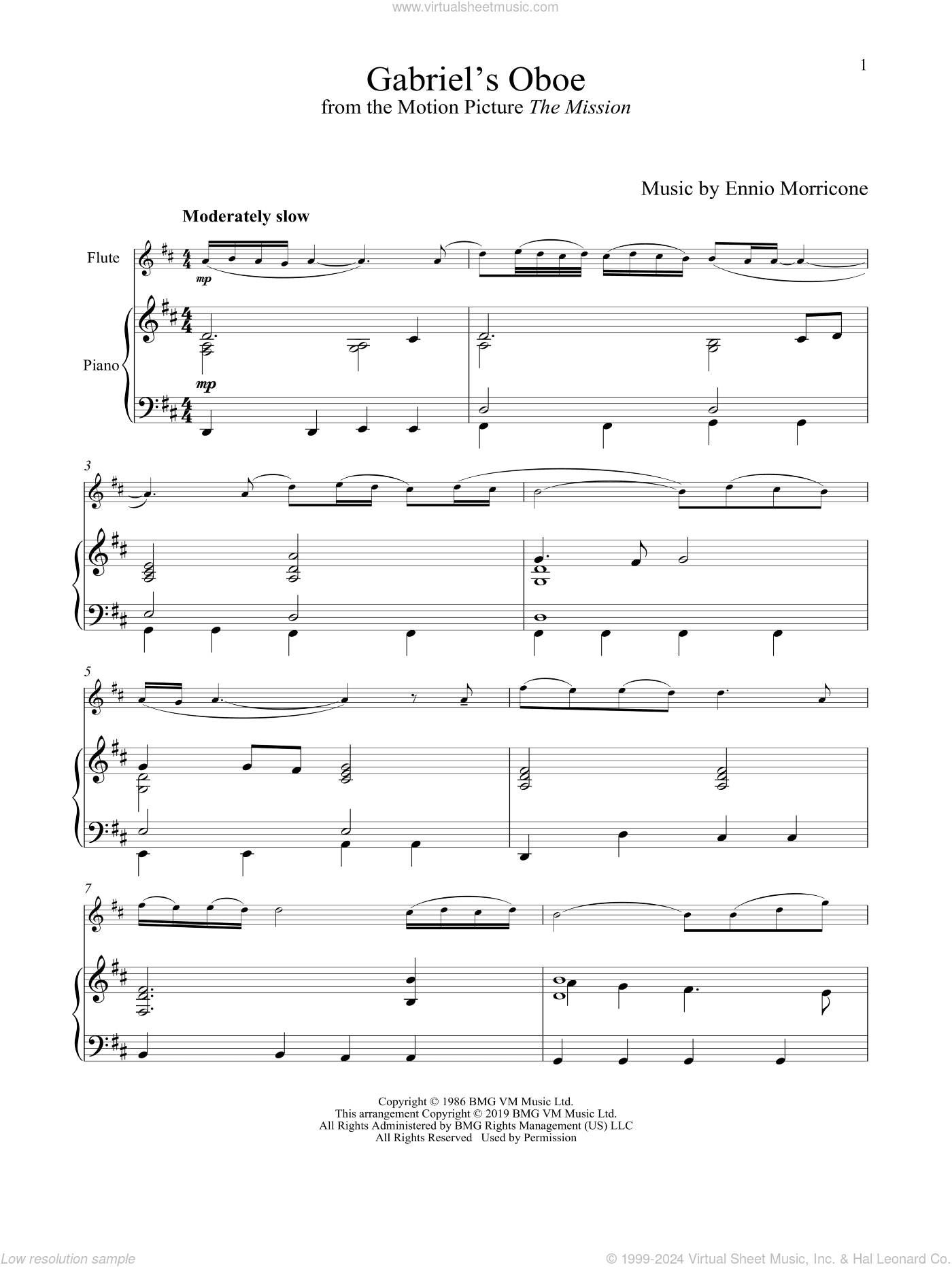 Gabriel's Oboe (from The Mission)