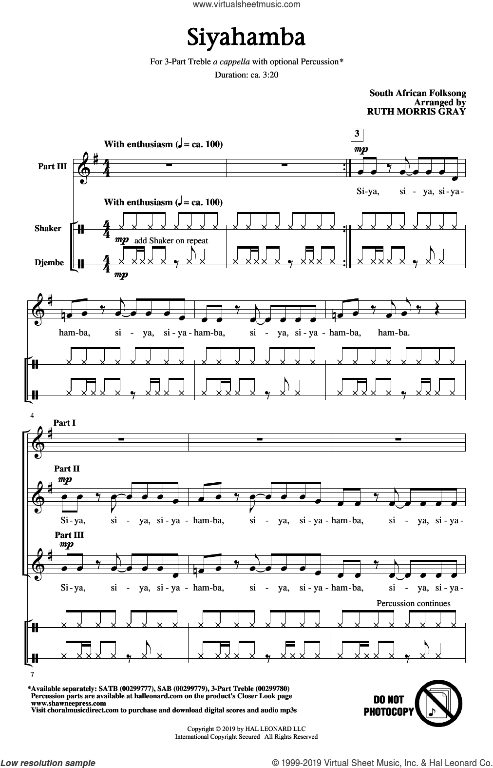 Siyahamba (arr. Ruth Morris Gray)