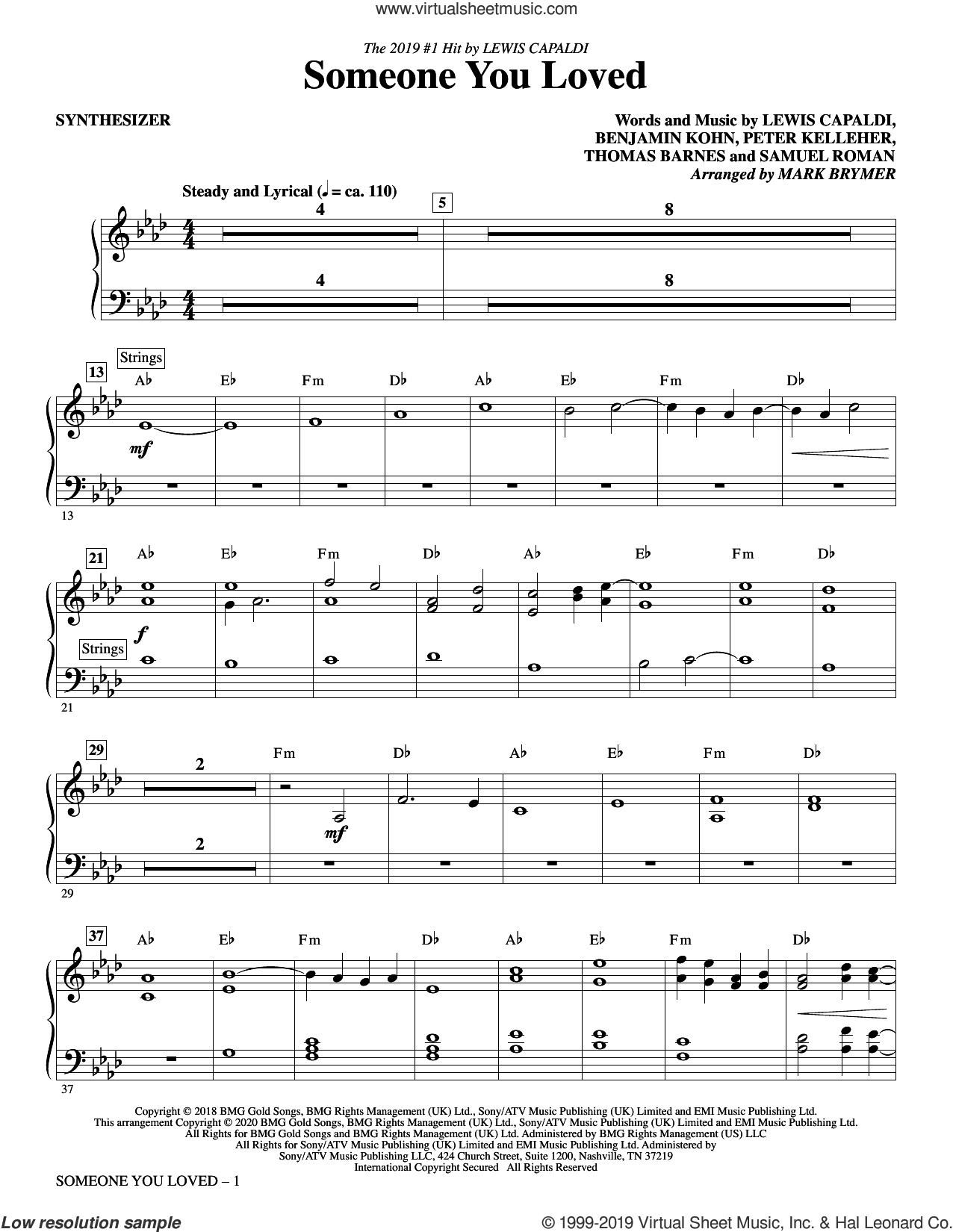Someone You Loved (arr. Mark Brymer) (complete set of parts)