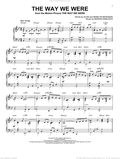 The Way We Were [Jazz version]