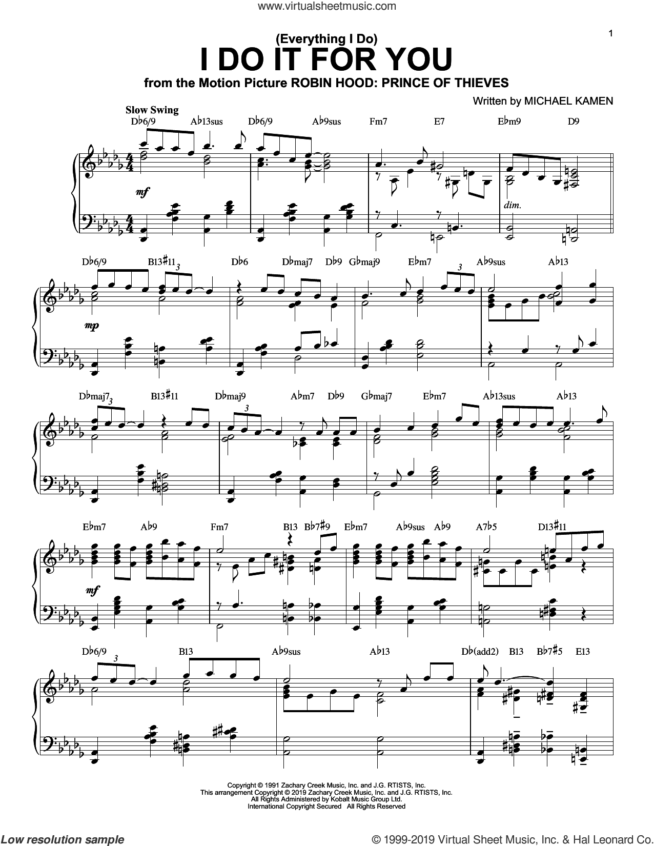 (Everything I Do) I Do It For You [Jazz version]