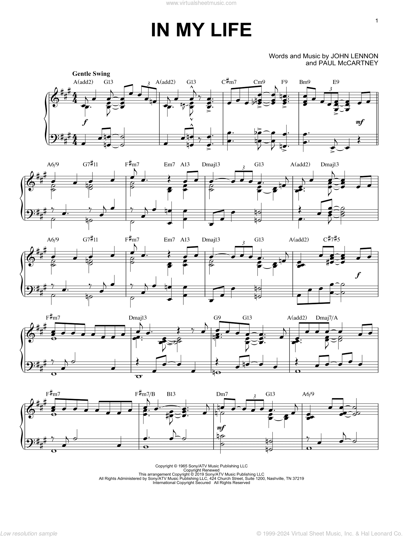 In My Life [Jazz version]