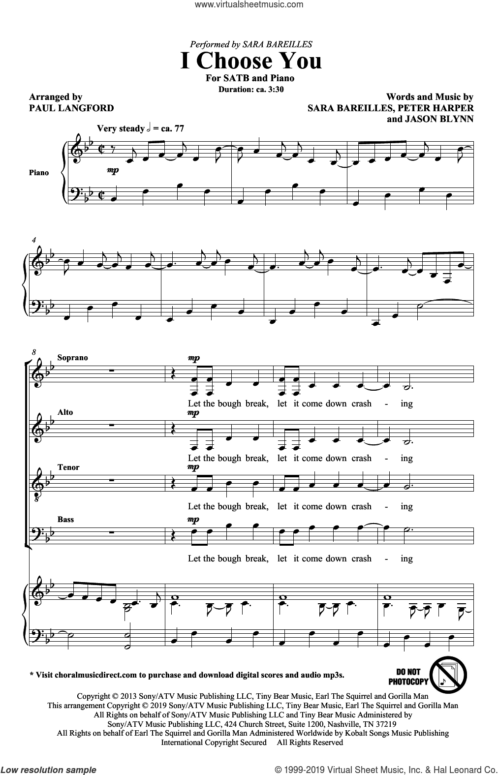 I Choose You (arr. Paul Langford)