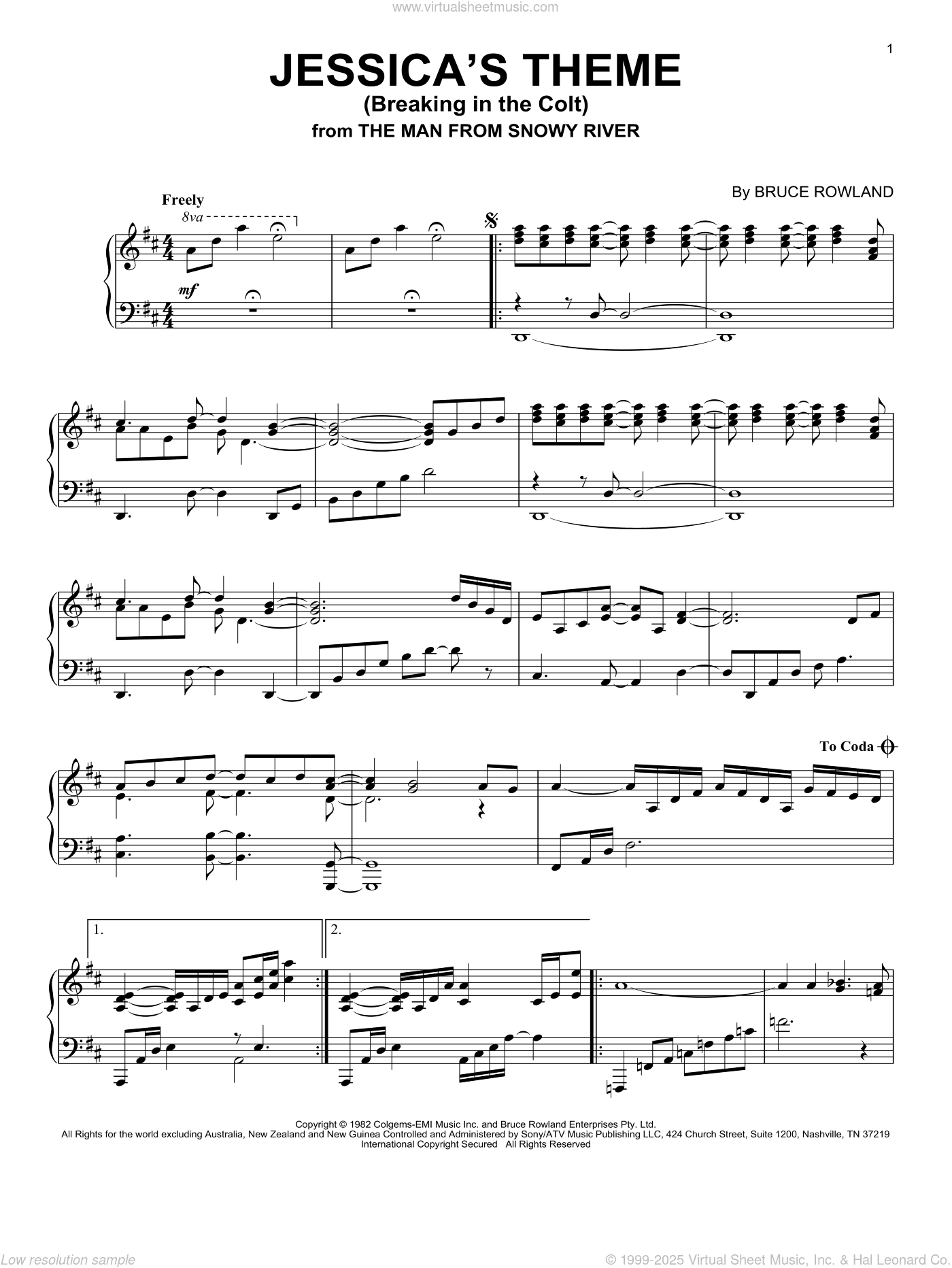 Jessica's Theme (Breaking In The Colt) (from The Man From Snowy River)