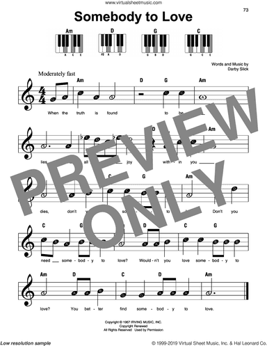 Somebody To Love, (beginner)