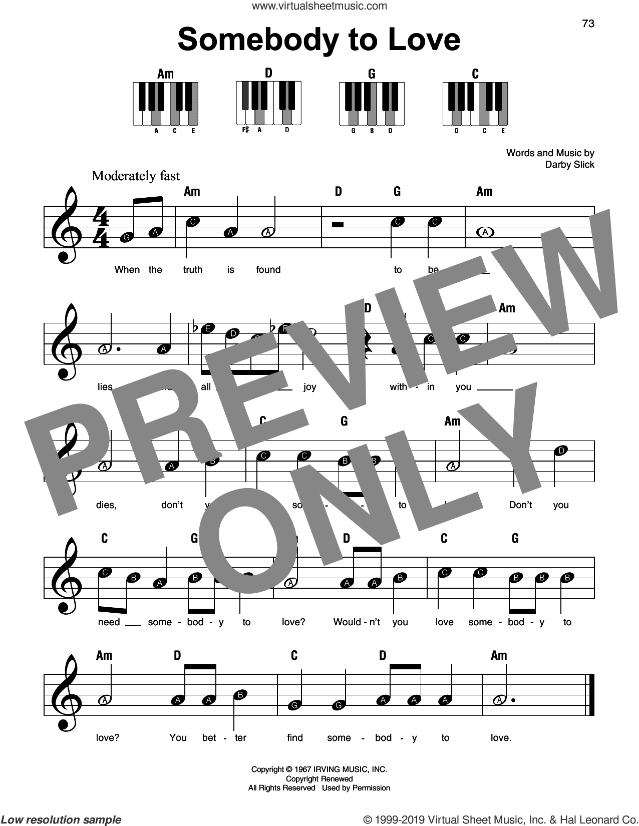 Somebody To Love, (beginner)