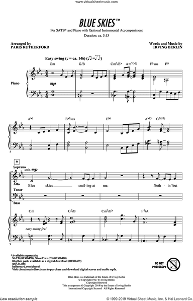 Blue Skies (arr. Paris Rutherford)