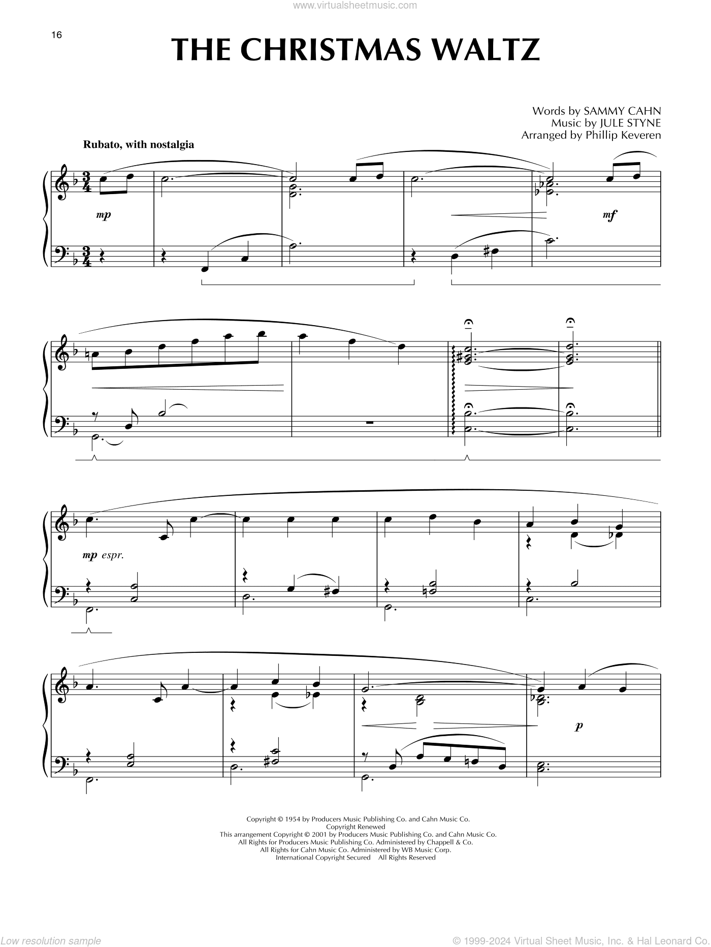 The Christmas Waltz [Jazz version] (arr. Phillip Keveren)