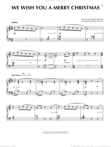 We Wish You A Merry Christmas [Jazz version] (arr. Phillip Keveren)