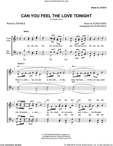 Can You Feel The Love Tonight? (from The Lion King) (arr. June Dale)