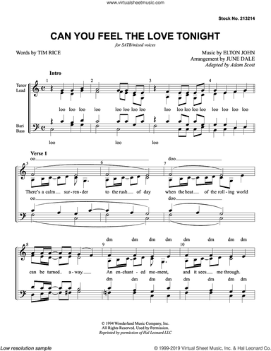 Can You Feel The Love Tonight? (from The Lion King) (arr. June Dale)