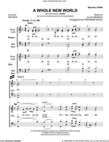 A Whole New World (from Aladdin) (arr. Theo Hicks)