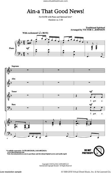 Ain'a That Good News! (arr. Victor C. Johnson)