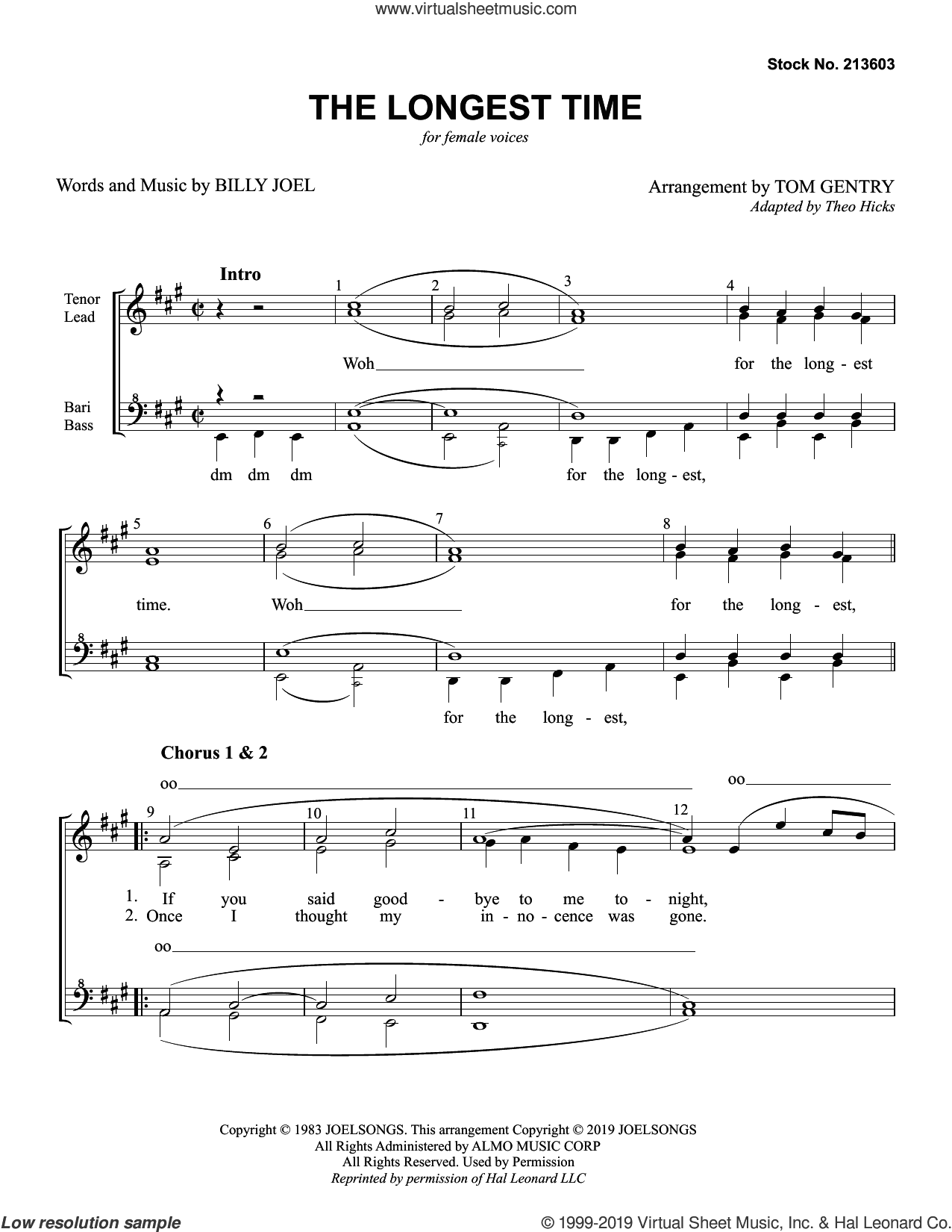 The Longest Time (arr. Tom Gentry)