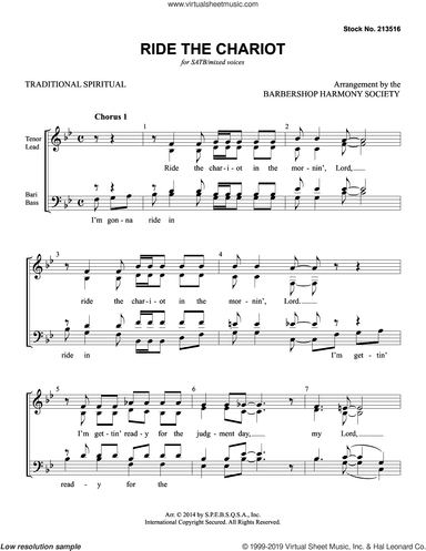 Ride The Chariot (arr. Barbershop Harmony Society)