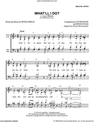 What'll I Do? (arr. Ed Waesche and Renee Craig)