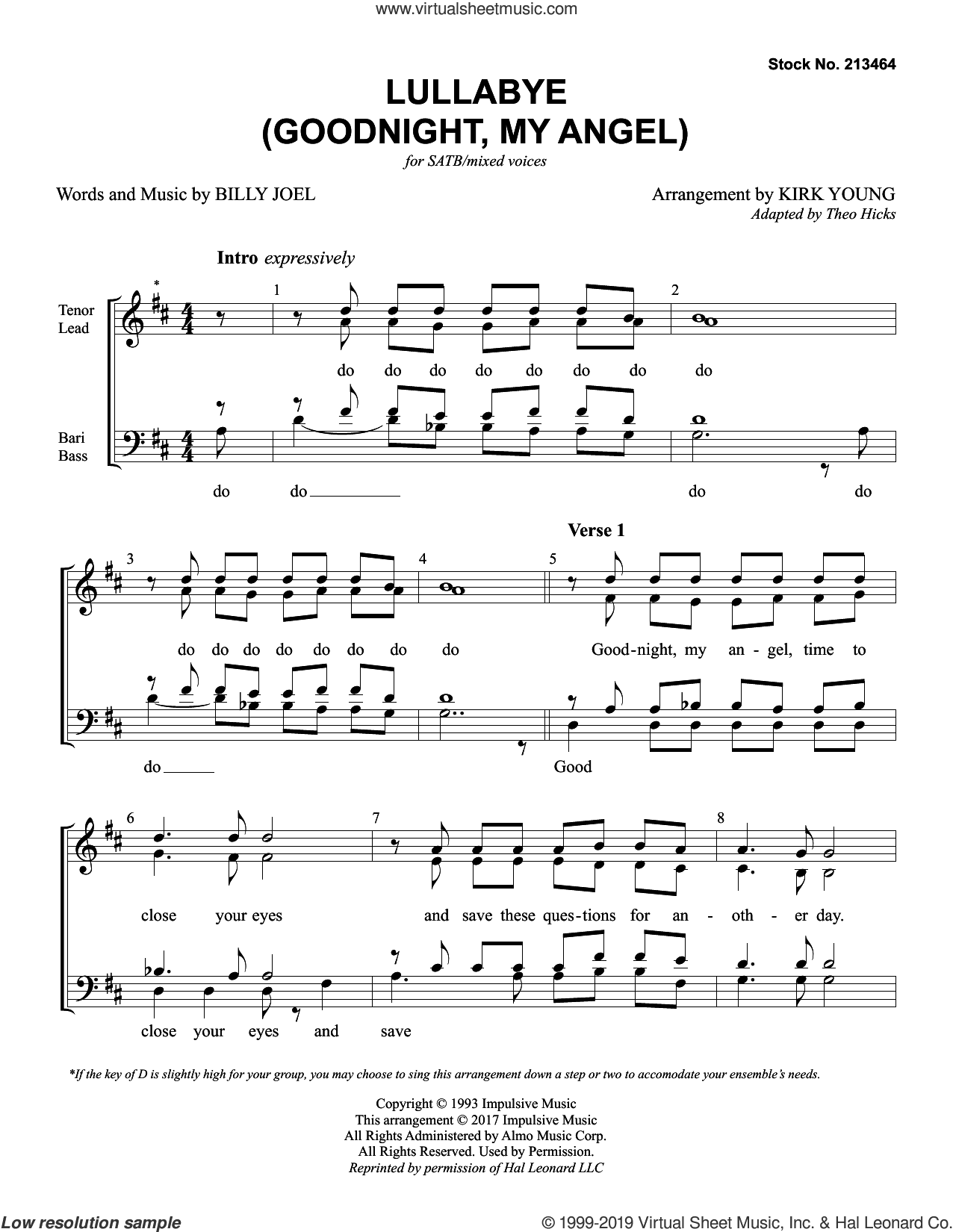 Lullabye (Goodnight, My Angel) (arr. Kirk Young)