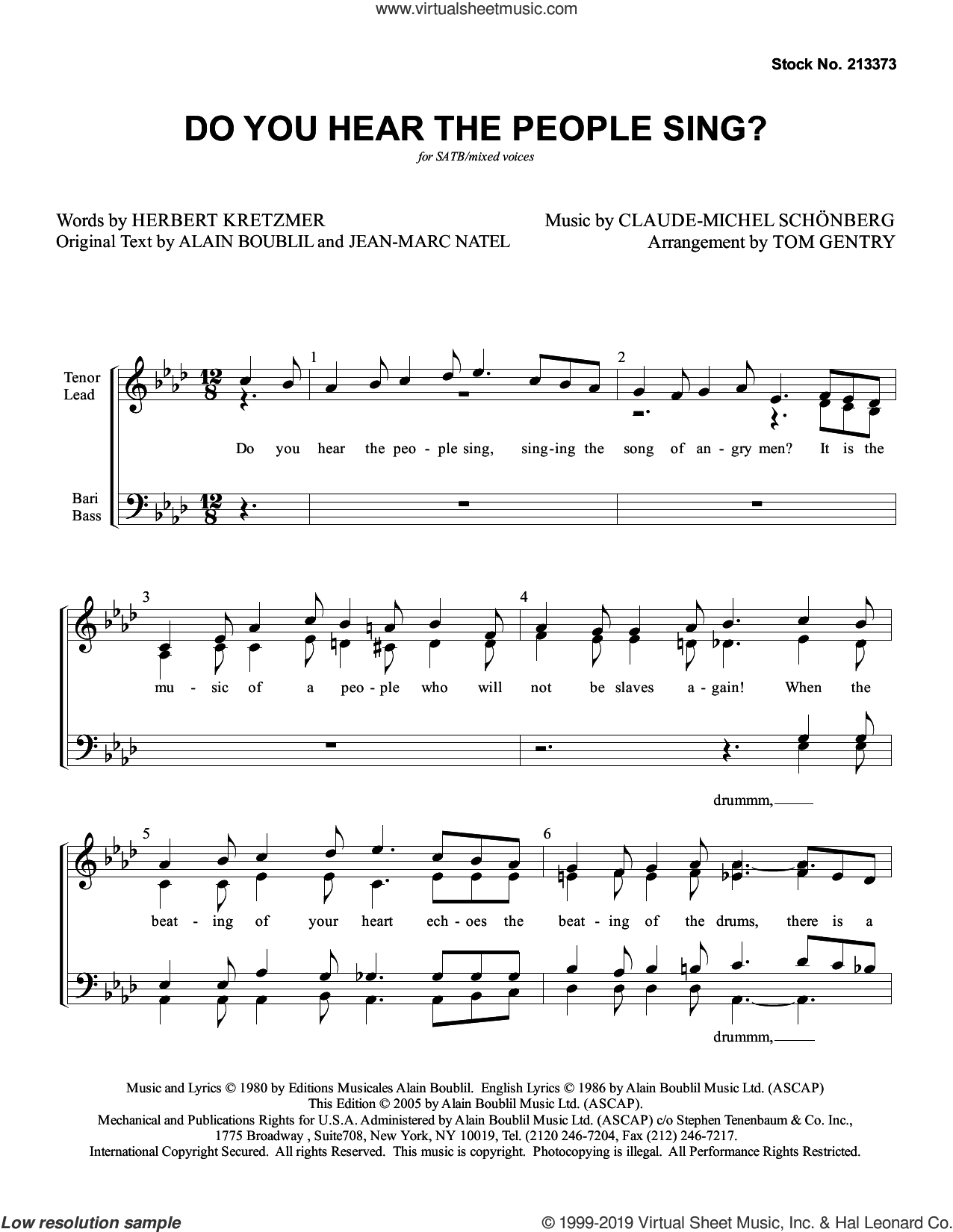 Do You Hear The People Sing? (from Les Miserables) (arr. Tom Gentry)