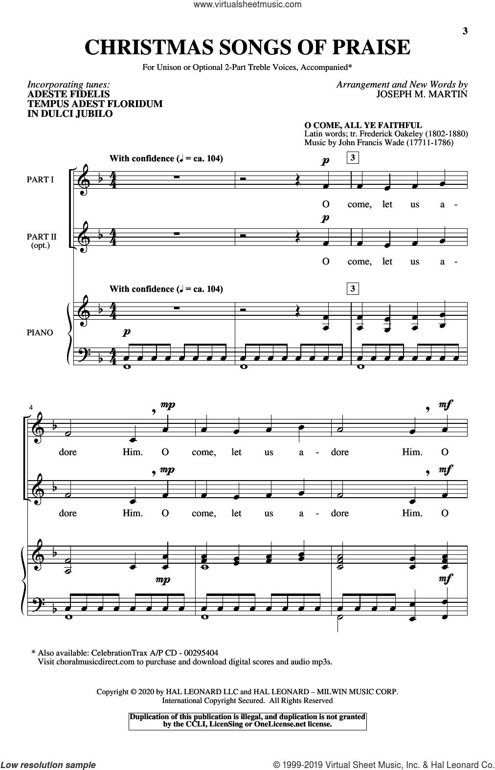 Christmas Songs Of Praise (arr. Joseph M. Martin)