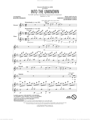 Into The Unknown (from Disney's Frozen 2) (arr. Roger Emerson)