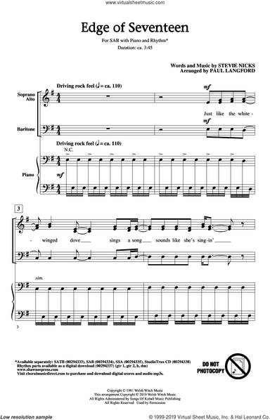Edge Of Seventeen (arr. Paul Langford)