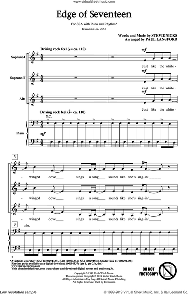 Edge Of Seventeen (arr. Paul Langford)