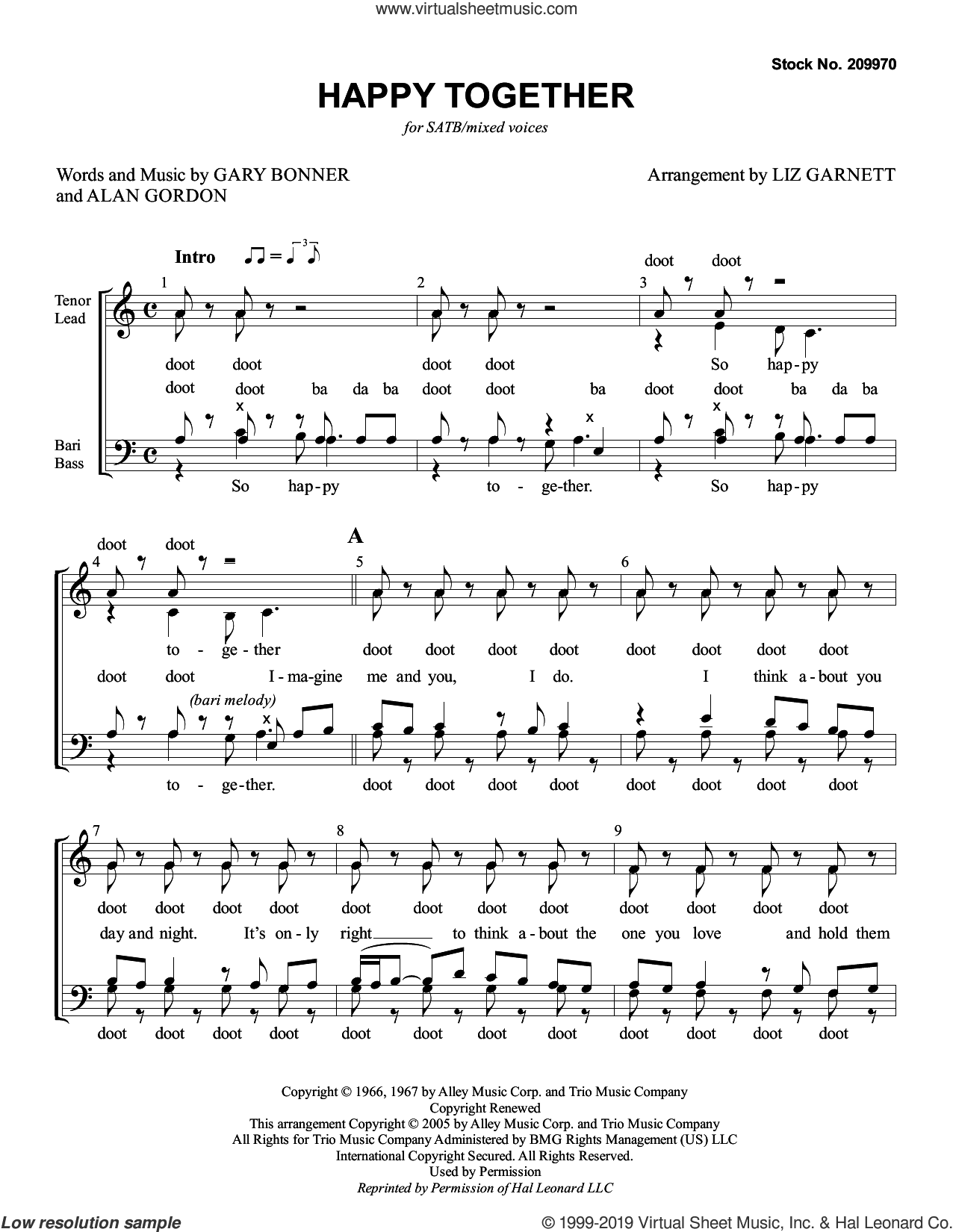 Happy Together (arr. Liz Garnett)