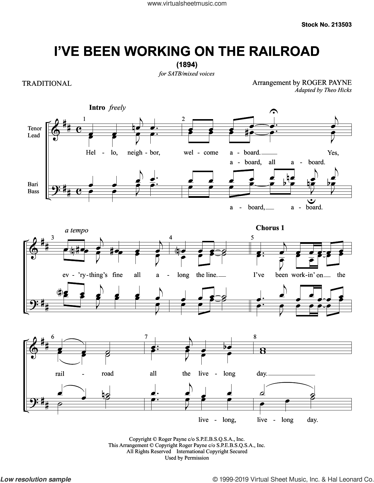 I've Been Working On The Railroad (arr. Roger Payne)
