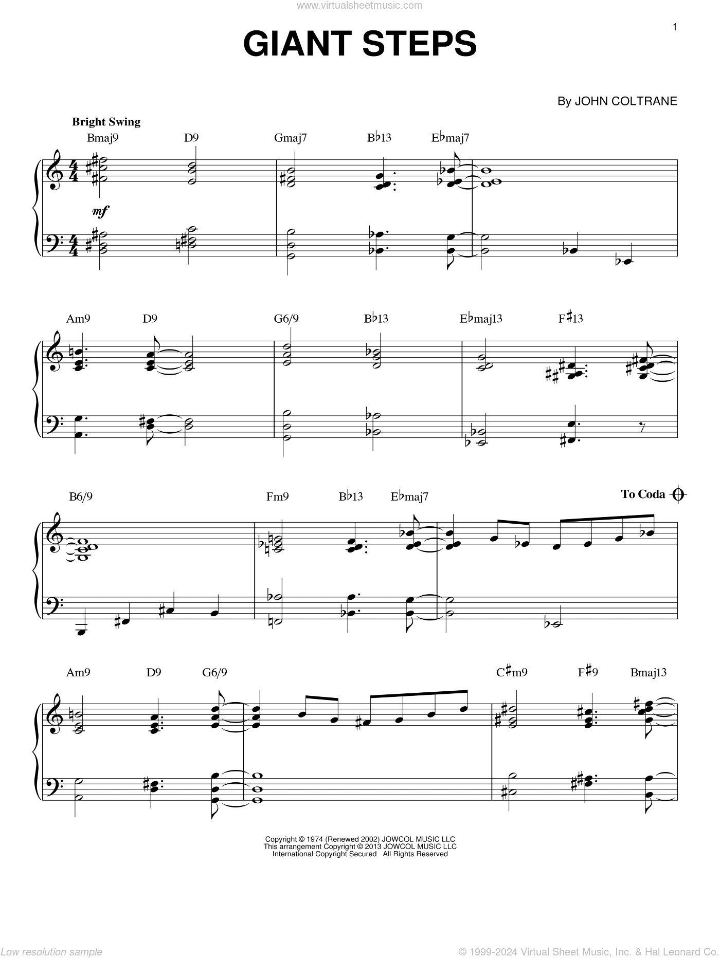 Giant Steps [Jazz version] (arr. Brent Edstrom)