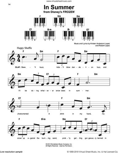 In Summer (from Frozen), (beginner) (from Frozen)