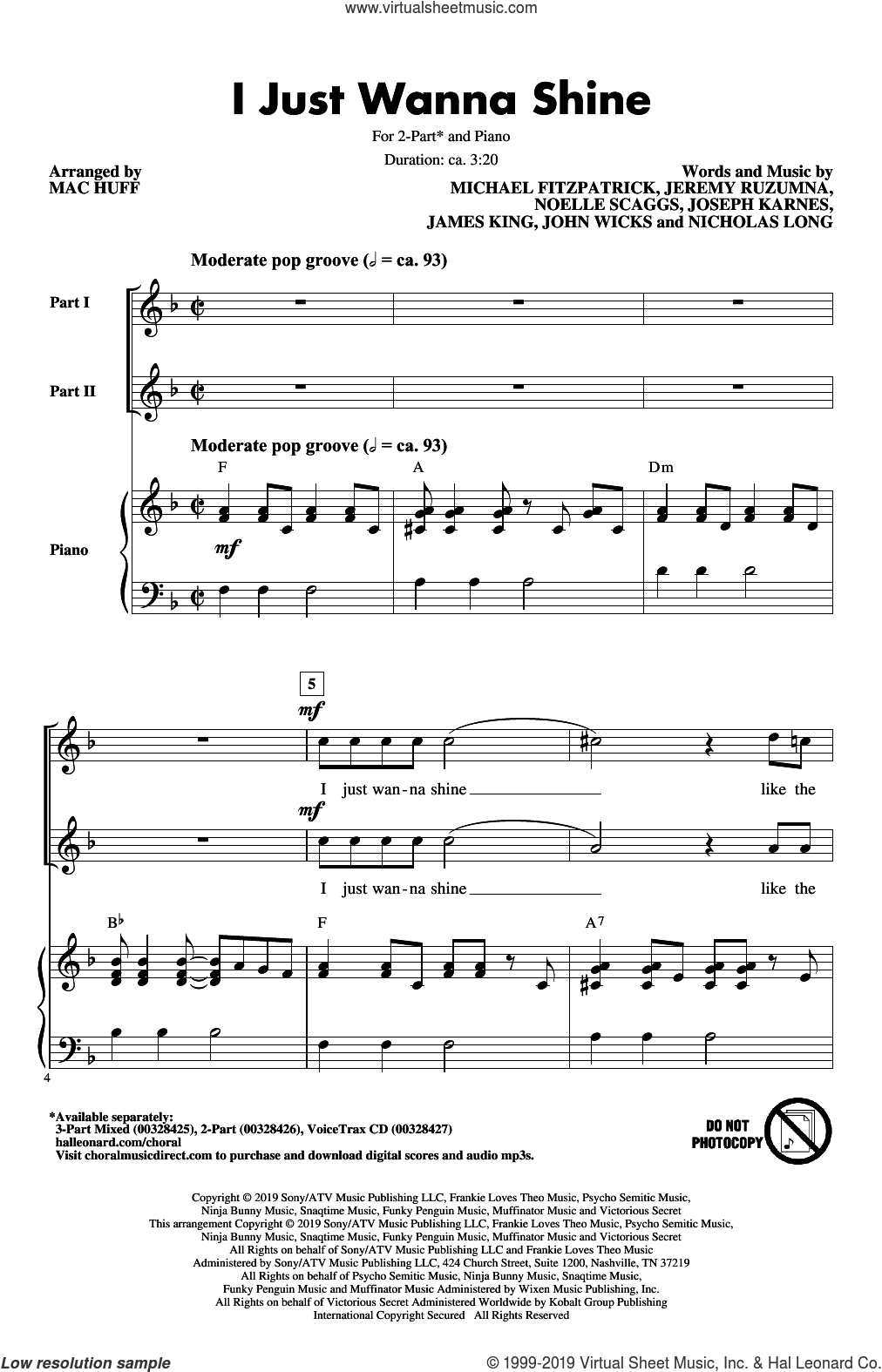 I Just Wanna Shine (arr. Mac Huff)