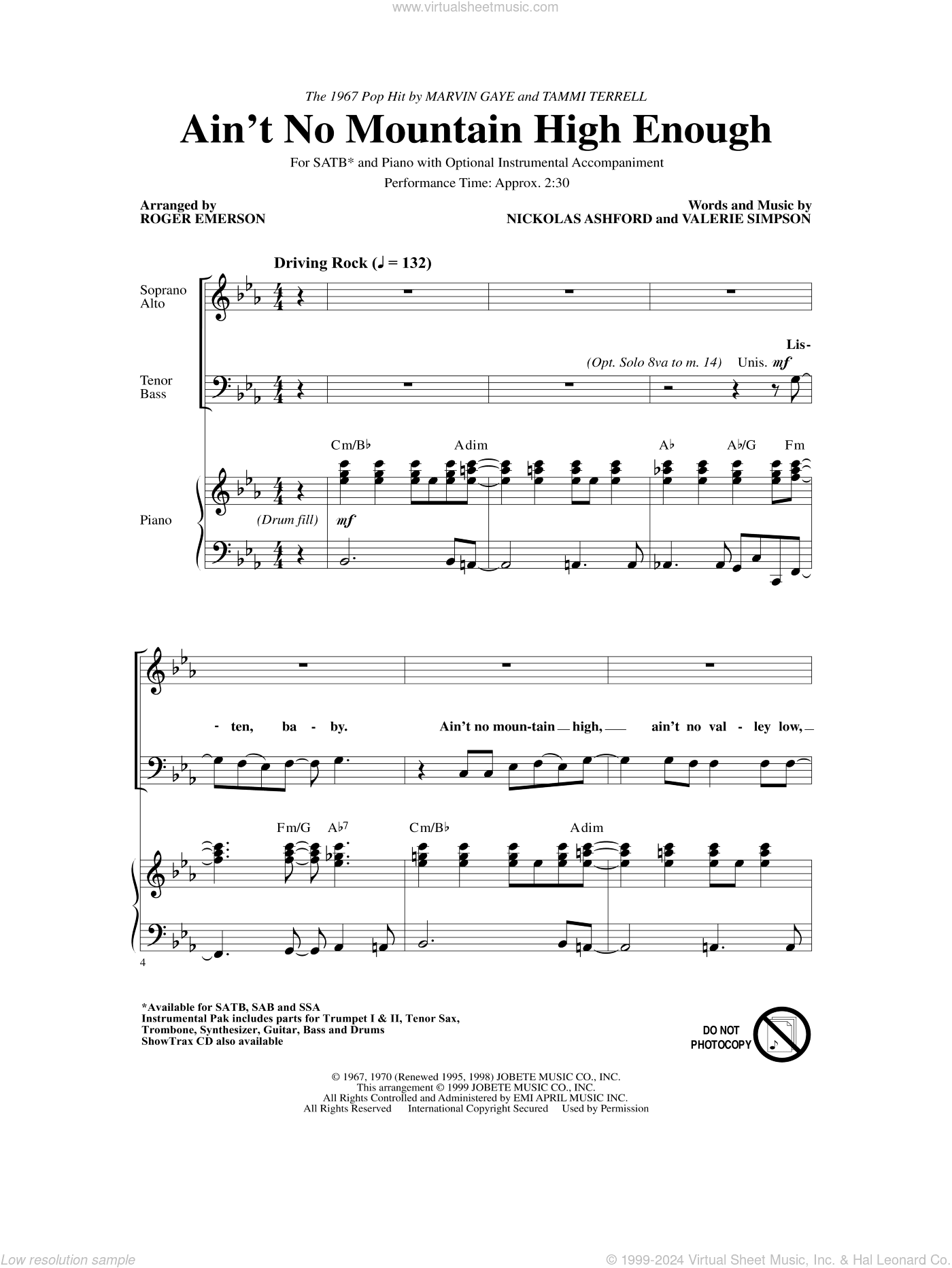Ain't No Mountain High Enough (arr. Roger Emerson)