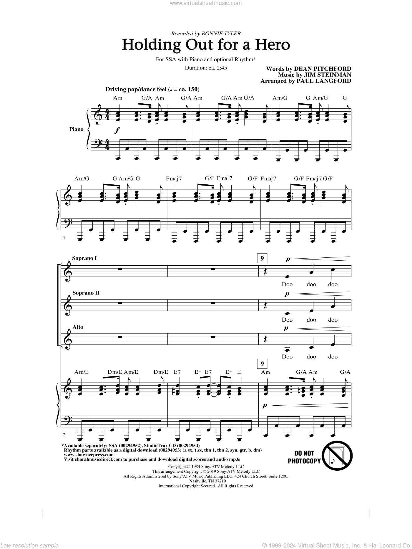 Holding Out For A Hero (from Footloose) (arr. Paul Langford)