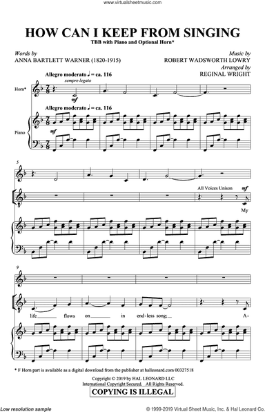 How Can I Keep From Singing (arr. Reginal Wright)