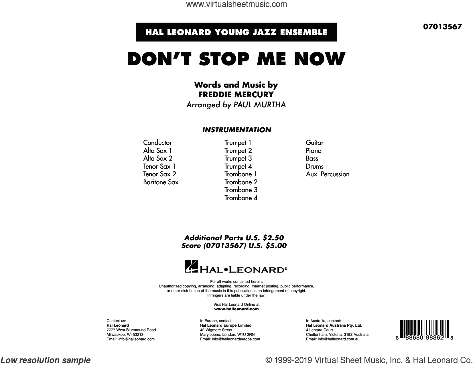 Don't Stop Me Now (arr. Paul Murtha) (COMPLETE)