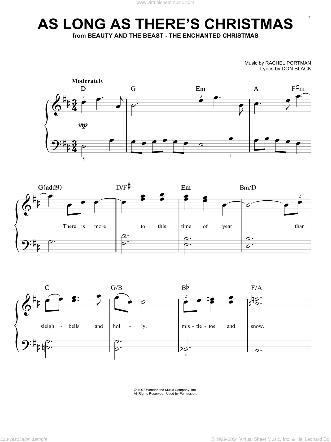 As Long As There's Christmas (from Beauty And The Beast - The Enchanted Christmas)
