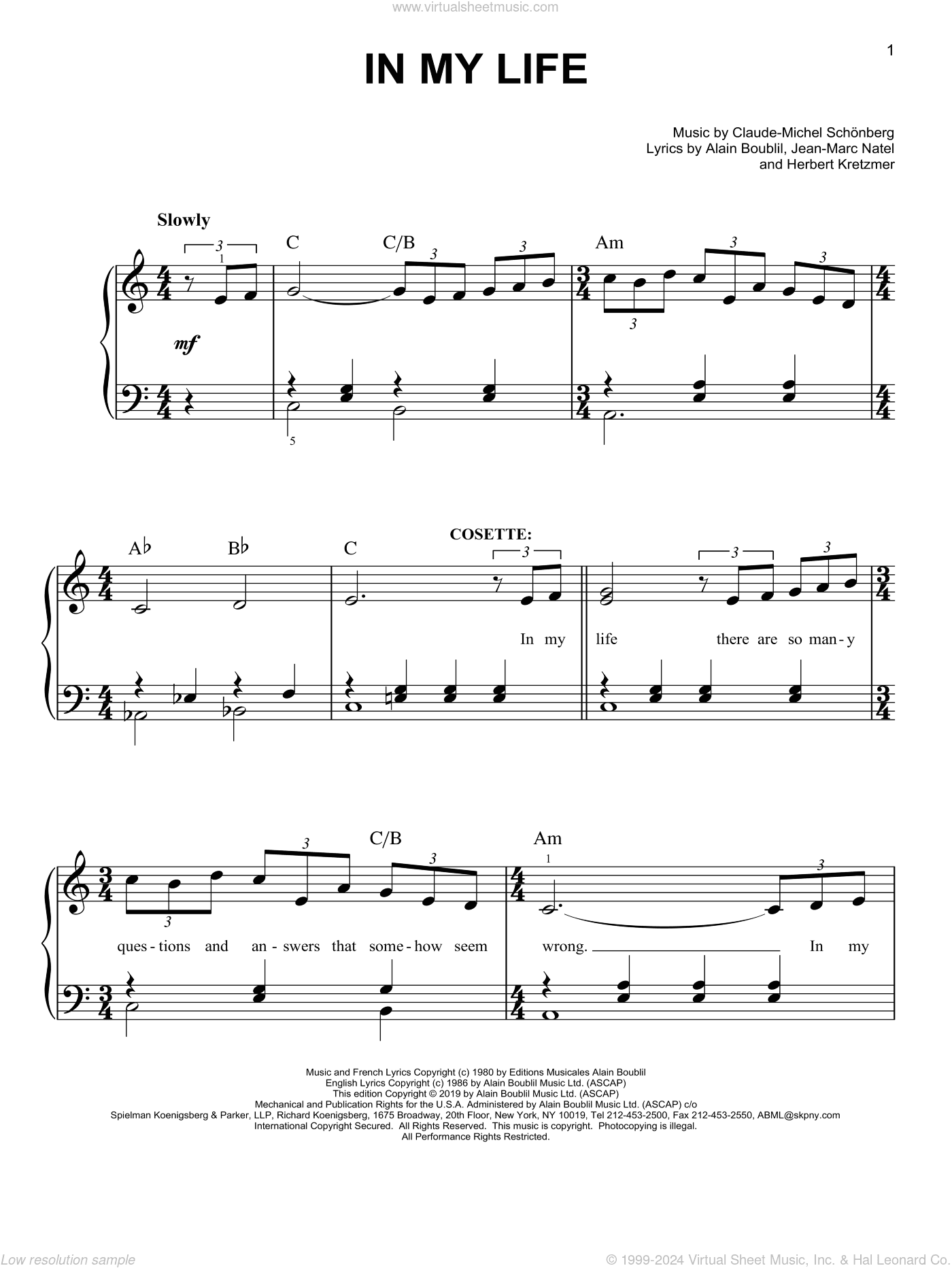 In My Life (from Les Miserables)