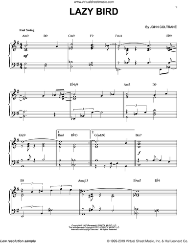 Lazy Bird (arr. Brent Edstrom)
