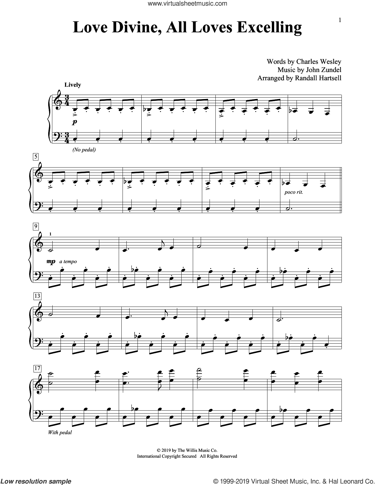 Love Divine, All Loves Excelling (arr. Randall Hartsell)