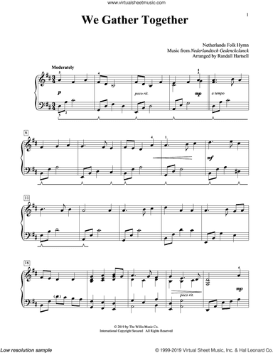 We Gather Together (arr. Randall Hartsell)